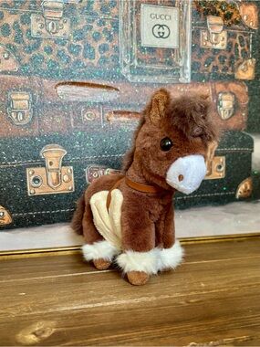 Adorable Brown and Cream Plush Pony